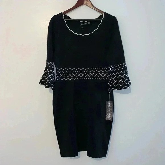 Nicole Leonard Scalloped Neck Sweater Dress - Picture 3 of 9